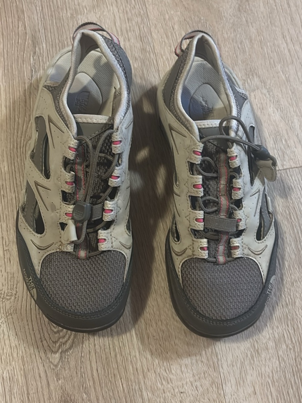 The North Face Gray and tan 'closed toe Trail Sandals